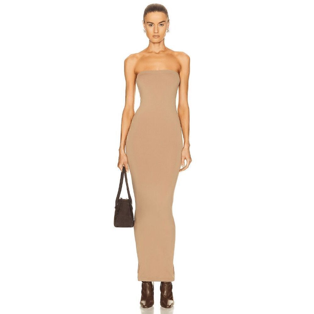 NWT Wolford Fatal Dress Latte L Neutral Nude